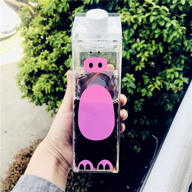 500ml Cute Milk Carton Shaped Water Bottle