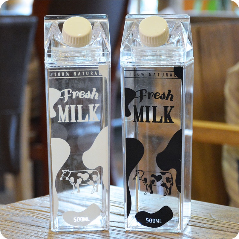 500ml Cute Milk Carton Shaped Water Bottle