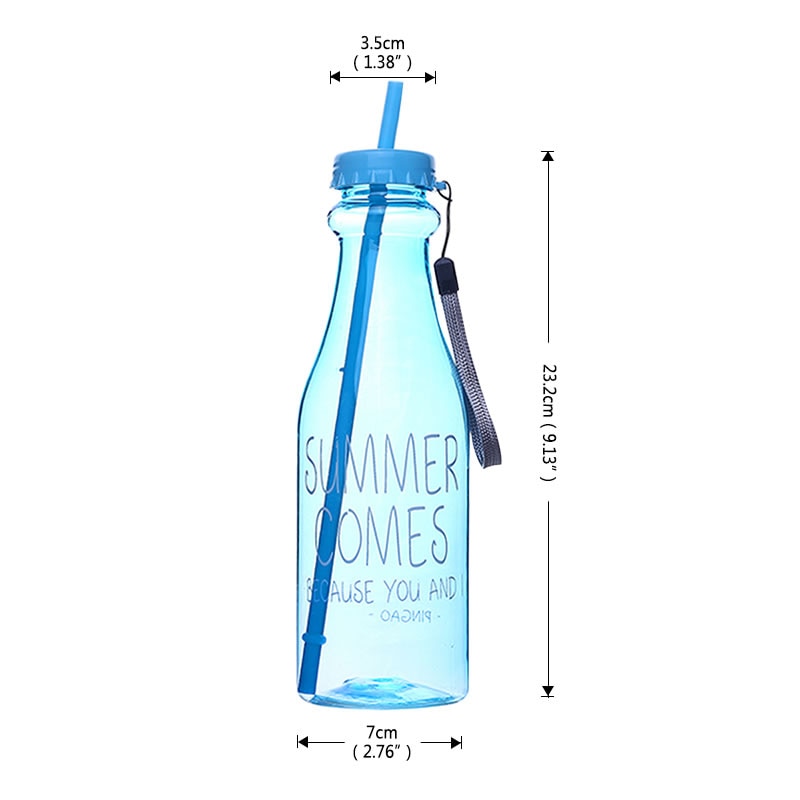 650 ml Water Bottle with Straw and Double Lids