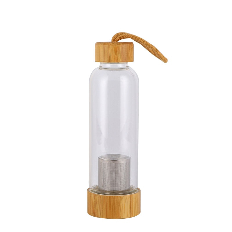 Glass Tea Infuser Bottle with Wooden Lid
