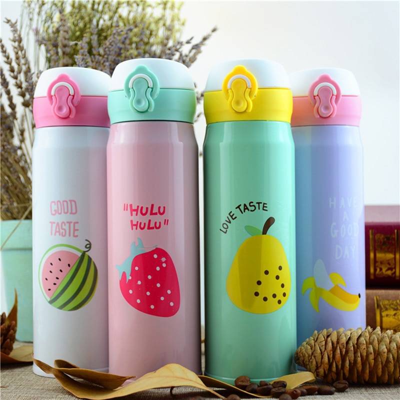 Fruits Printed Vacuum Insulated Stainless Steel Thermos | Sporty Bottle